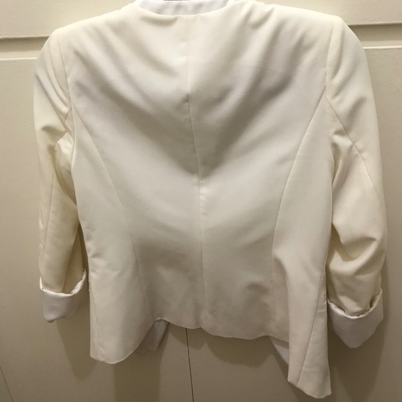 💥Forever 21 Open-Front No-Collar Blazer S White - Picture 4 of 8
